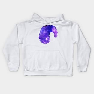 Natural Hair Women with Afro Galaxy Kids Hoodie